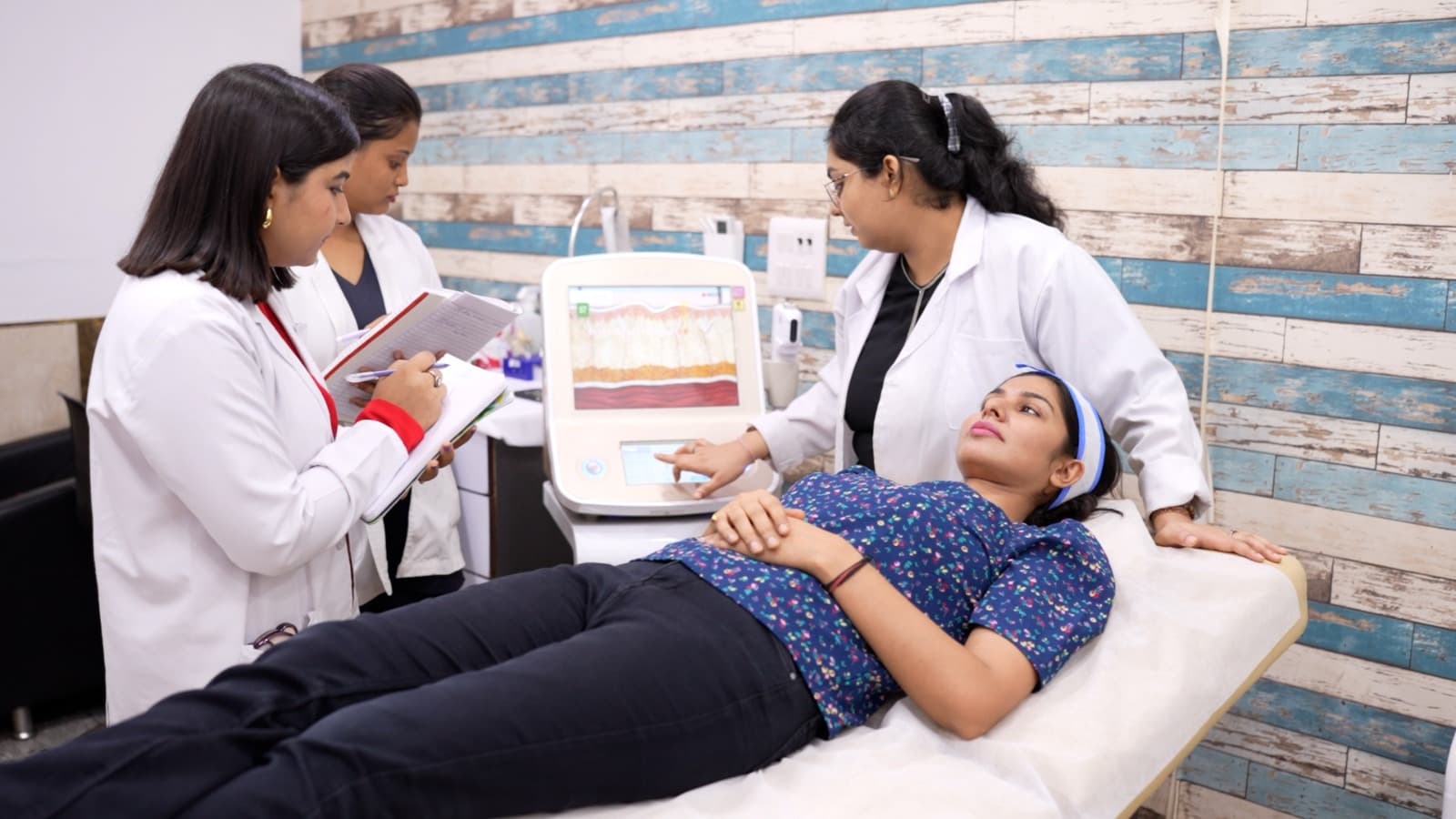 Doctor performing a supervised aesthetic procedure during Skinfinity Academy training